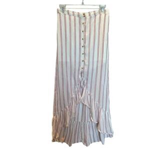 American Eagle Outfitters Skirt Long White/pink Stripe S/P